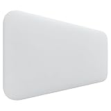 DHOME Cabecero Tapizado Liso Redondeado Polipiel para Pared Acústicos Cabeceros Absorbentes Cabezal Cama Dormitorio (Blanco, 90cm)