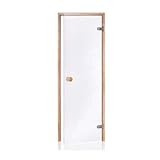 sauna|pino|puerta|vidrio|empapado|seguro 8 mm|60 x 190 cm|vidrio de seguridad
