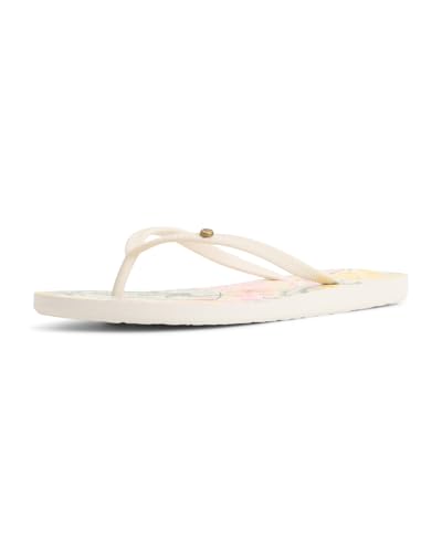 Roxy Women's Bermuda Flip Flop Sandal, Tropical White, 12