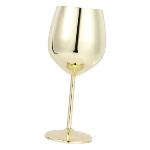 Copa de vino tinto sofisticada de acero dorado de 500ml reutilizable GALPADA 2