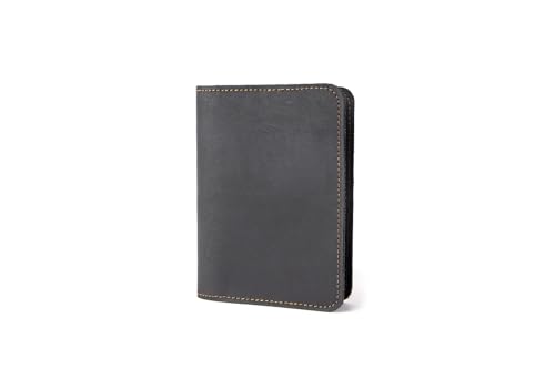 M Rufous: Design Leather Craft PC-BLK M Rufous Premium Leather Handmade Passport Holder - 4X5.5 Inch - Black, 100% Genuine Leather Credit Card Holder, Travel Bifold Wallet cover