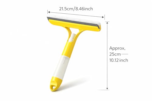 Image of 3-in-1 Spray Window Squeegee Cleaner with Built-in Water Bottle, Silicone Blade & Sponge | Glass Cleaning Tool for Bathroom, Car, Mirror & Windows | Streak-Free Cleaning (Multicolor)