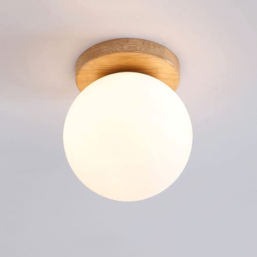Lámpara de pared de madera maciza y cristal soplado para sala
