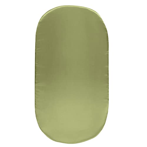 Image of SiinvdaBZX Satin Bassinet Sheets for Baby Hair, Sage Green | Silk-Like Soft Bassinet Fitted Sheets for Hourglass, Oval & Rectangular Bassinet Mattress