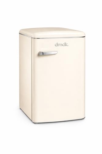 DMDK DKC1 Réfrigérateur de Table Rétro avec Compartiment Congélateur, Couleur Crème, 108 L, 89,50 x 55 x 61,50 cm