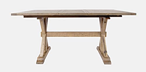 Jofran Carlyle Crossing 78" Solid Wood Rustic Counter Height Extension Dining Table