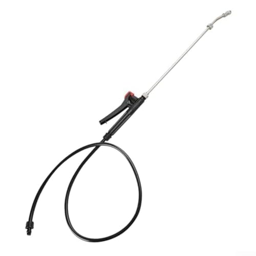 Lancia per irrigazione da 29 pollici, spruzzatore da giardino in acciaio inox con tubo da 1,1 m per cesti sospesi, arbusti, nero e rosso