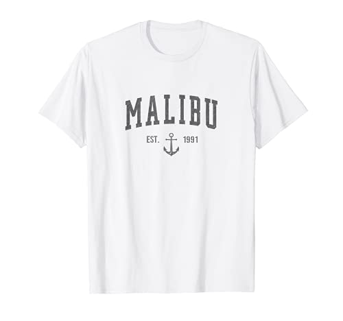 Malibu California, Hombres Mujeres, Vintage Retro - Camiseta