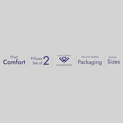Image of WOODWHITE Height Adjustable Microfiber Pillow Set of 2 for Sleeping in 61 x 41 x 5 Cm with Invisible Zipper, Medium Firm Support Bed Pillow, Fluffy & Breathable Pillow for Comfortable Sleep (White)