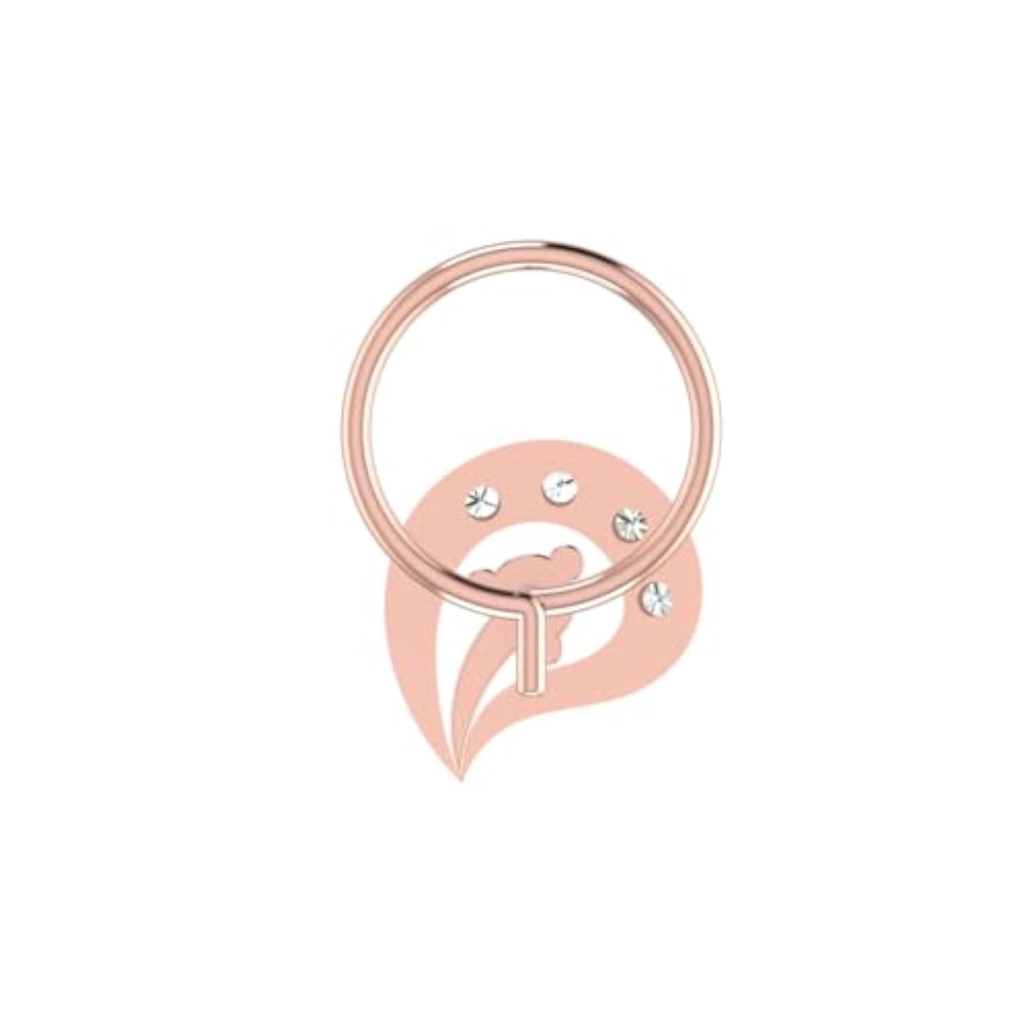 Women's 14Kt Rose Gold Stud Nosering