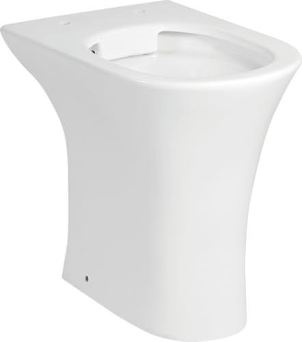 sanicomfort Stand-WC REKIA erhöht 47 cm, Tiefspüler, spülrandlos (rimless), Abgang waagrecht, Sanitärkeramik weiß, Boden-WC ohne WC-Sitz