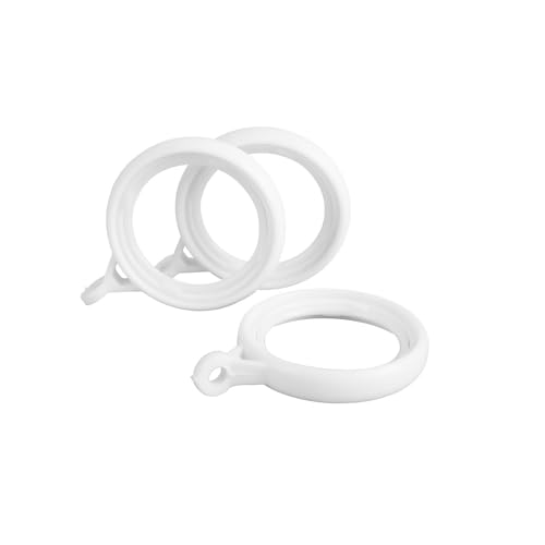 GIMADO 突っ張り棒用 カーテンリング 静音 内径35mm 直径27mmまでのカーテンポールに適用 20枚入り ホワイト