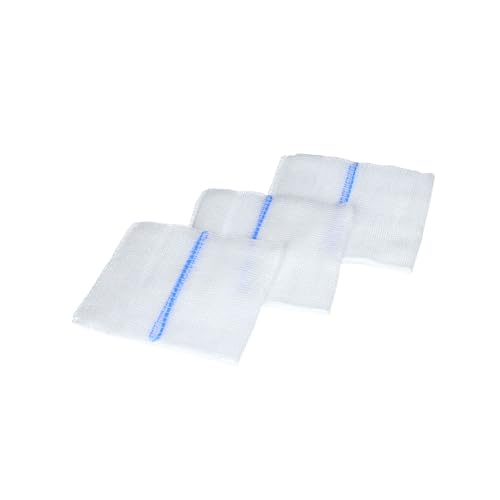 Compresses de gaze avec rayons X, non stériles, 17 plis, 7,5 cm x 7,5 cm x 100 pièces