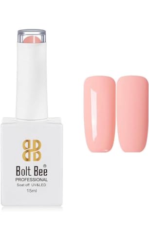 Image of BOLT BEE 15ML Gel Nail Polish 1Pc Clear Pink Glitter Nail Polish Soak Off UV LED Nail Gel Polish Nail Art Starter Manicure Salon DIY at Home, 0.5 OZ (1) (132)