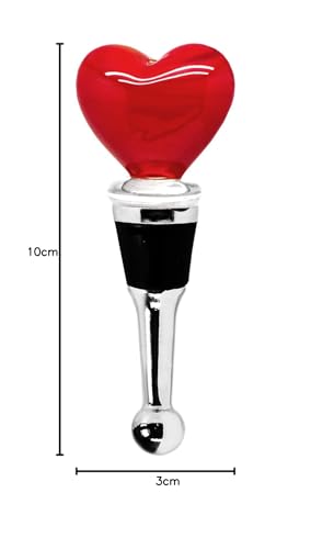 EDZARD Flaschenverschluss Herz für Champagner, Wein und Sekt, Höhe 10 cm, Muranoglas, Handarbeit