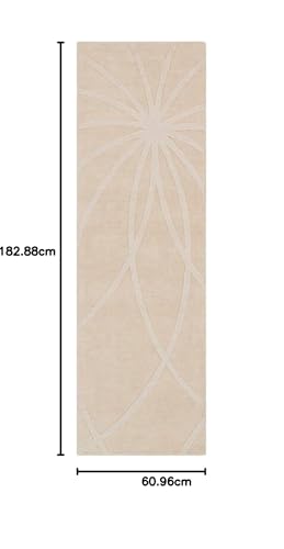 ZARA CARPETS; 'can change the floor ZARACARPETS Solid Plain Hand Made Rugs Runner Size 2 Feet by 6 Feet (2x6 feet) Cream Web