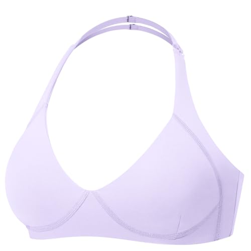 Image of YEOREO Women Halter Sports Bra Light Support V Neck Padded Strappy Open Back Workout Gym Tops