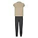 TANGNADE Outfits For Women Women 2 Piece Outfits Sweatsuit Set Cropped Sweatshirt Twist Front Wide Leg Sweatpant Lounge Set Tracksuit Summer Fashion For Women Trendy Khaki S