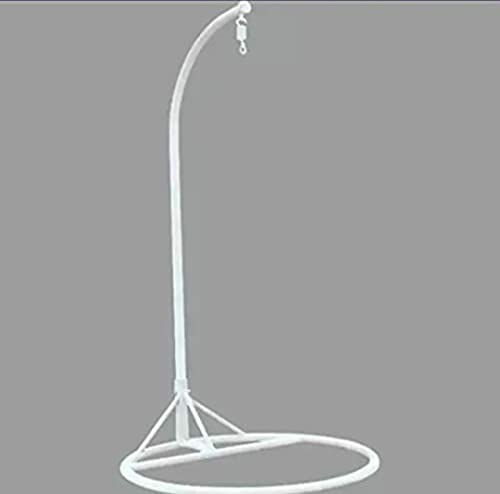 Image of Single Seater Swing Chair with Stand for Home & Cushion & Hook Outdoor Indoor | Balcony |Garden |Living Room |Garden | Patio | Home Improvement|(Swing White with Cushion Red)