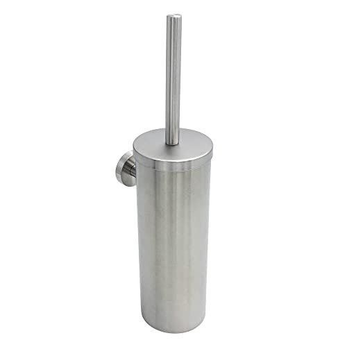 Image of SUNERA 304 Stainless Steel Toilet Brush Holder Toilet Bowl Brush, Wall Mount Bathroom Toilet Bowl Scrubber Brush with Stiff Bristles for Deep Cleaning