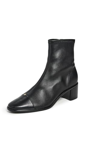 Tory Burch Women's Cap Toe Heel Ankle Boots, Perfect Black, 10 Medium US