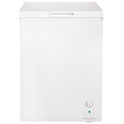 Russell Hobbs White Chest Freezer 143L Freestanding with 5 Year Warranty, Adjustable Thermostat, Chill or Freeze Function, 4 Star Freezer Rating & Suitable for Outbuildings & Garages RH142CF0E1W
