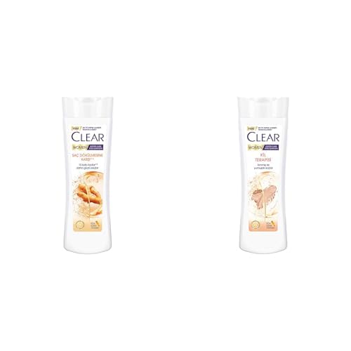Clear Women Saç Dökülmesine Karşı Zencefil Özü Kepeğe Karşı Etkili Şampuan 350 ml ve Clear Women Kil Terapisi Arınmış ve Yumuşak Saçlar Kepeğe Karşı Etkili Şampuan 350 ml