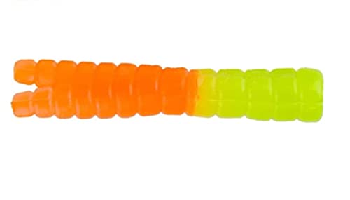 Trout Magnet Split-Tail Grub Body - Orange Chartreuse - 50 Pack