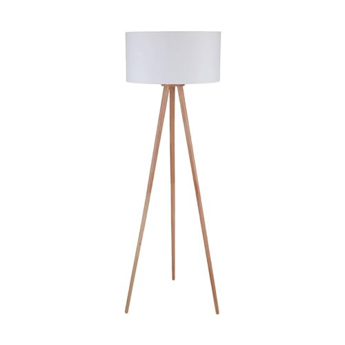 Lindby Lampadaire Trepied Charlia (Scandinave) en Blanc Textile e. a. pour Salon & Salle à manger (1 lampe,à E27), Sur Pied Lampe a de Sol
