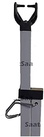 SaatSaa 2.6M Extra Heavy Duty Washing Line Prop Outdoor Galvanised Extendable Washing Line Pole Cloths Laundry Support pole Extending pole Telescopic Support strong Washing line support Grey