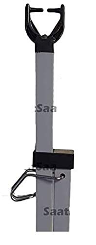 SaatSaa 2.6M Extra Heavy Duty Washing Line Prop Outdoor Galvanised Extendable Washing Line Pole Cloths Laundry Support pole Extending pole Telescopic Support strong Washing line support Grey