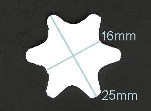 Close-up of 6-arm star center hole on mower blade