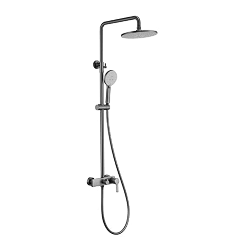 Mitigeur de douche eau chaude froide inverseur en laiton gris fusil