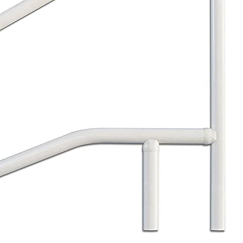 Saftron Cbrtd-354 Cross Braced Return To Deck 3-Bend Pool Rail (White) #TOP3