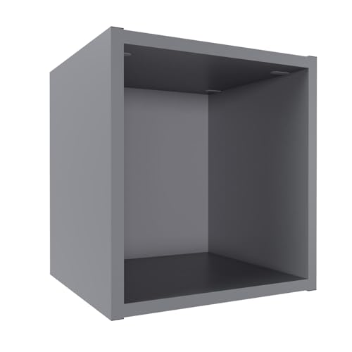 Table de chevet grise et cube de rangement pour une chambre épurée - 2