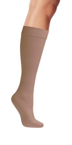 Image of Winterlace Womens Queen Size Trouser Socks, 6 Pairs Knee High Dress Socks Stretchy Silky Soft