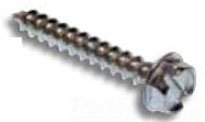 Metallics JDS81 Zinc Chromate Steel Slotted Drive Indented Hex Washer Head Sheet Metal Screw #10 x 3 Inch