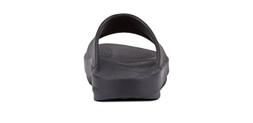 Image of OOFOS OOahh Slide, Matte Black - Men's Size 14, Women's 16 Lightweight Recovery Footwear Reduces Stress on Feet, Joints & Back Machine Washable 16 Women /14 Men