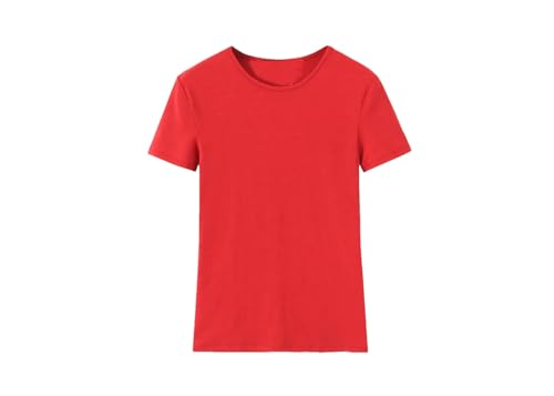 T-shirt d'été manches courtes femme col rond anti transpiration coton