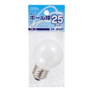 オーム電機 ミニボール球G50 E26 25W [ホワイト] (電球・蛍光灯) 価格