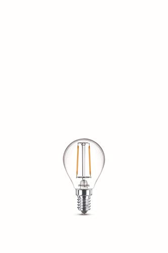 Philips Lighting Lampadina LED Goccia Filamento, 2 Pezzi, Equivalente a 25W, Attacco E14, Luce Bianca Calda, non Dimmerabile