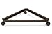 3 Way Triangle Base for Grid or Slat Panel with Wheels Black