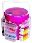 Mishrit 210-Piece Sewing Kit Storage Caddy Organizer, Sewing Kit for Threads-Colorful Tach Buttons, Hooks etc.