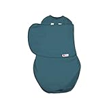 embé 2-Way Starter Swaddle Blanket, 6-14 lbs, Diaper Change w/o Unswaddling, Legs in and Out Design, Warm Up or Cool Down 100% Cotton, 0-3 Months (Spruce)