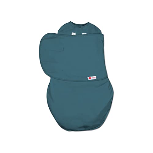 embé 2-Way Starter Swaddle Blanket, 6-14 lbs, Diaper Change w/o Unswaddling, Legs in and Out Design, Warm Up or Cool Down 100% Cotton, 0-3 Months (Spruce)