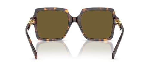 Versace Woman Sunglasses Havana Frame, Dark Brown Lenses, 55MM4