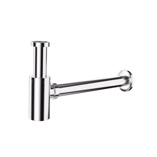 DETBOM Sifón Universal,Sifón Lavabo Tubo Acero Inoxidable,Desagüe Normalizado 11/4',Set de Desagüe,Sifón de Tubería,Sifón/trampa de olor para baño y cocina