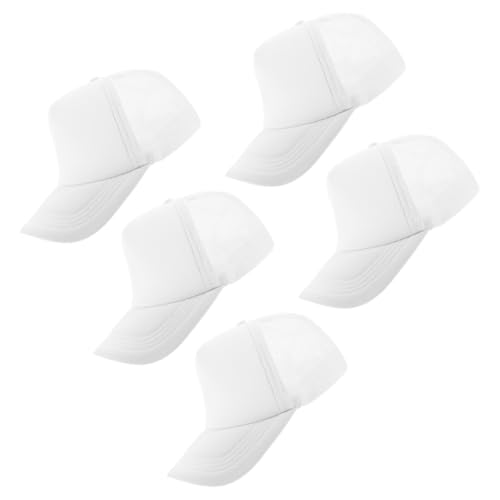Casquettes de baseball vierges homme lot de 5 pièces sublimation blanc
