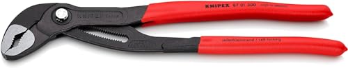 KNIPEX Cobra Szczypce nastawne do rur nowej generacji w opakowaniu z zawieszką fosforanowana, szara pokryte antypoślizgowym tworzywem, 87 01 300 SB