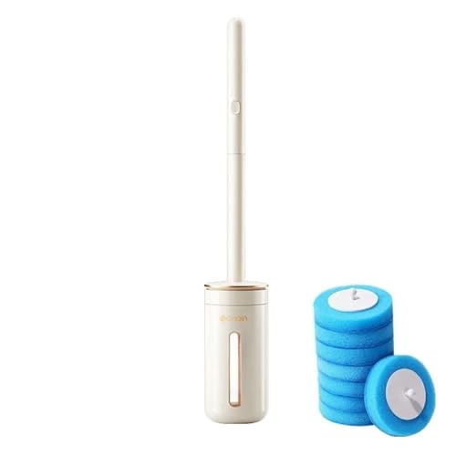 壁掛け式使い捨てトイレブラシクリーナー 8/16/24個ブラシヘッド付き 浴室用ロングハンドルクリーニングブラシ トイレアクセサリー(Set 1)